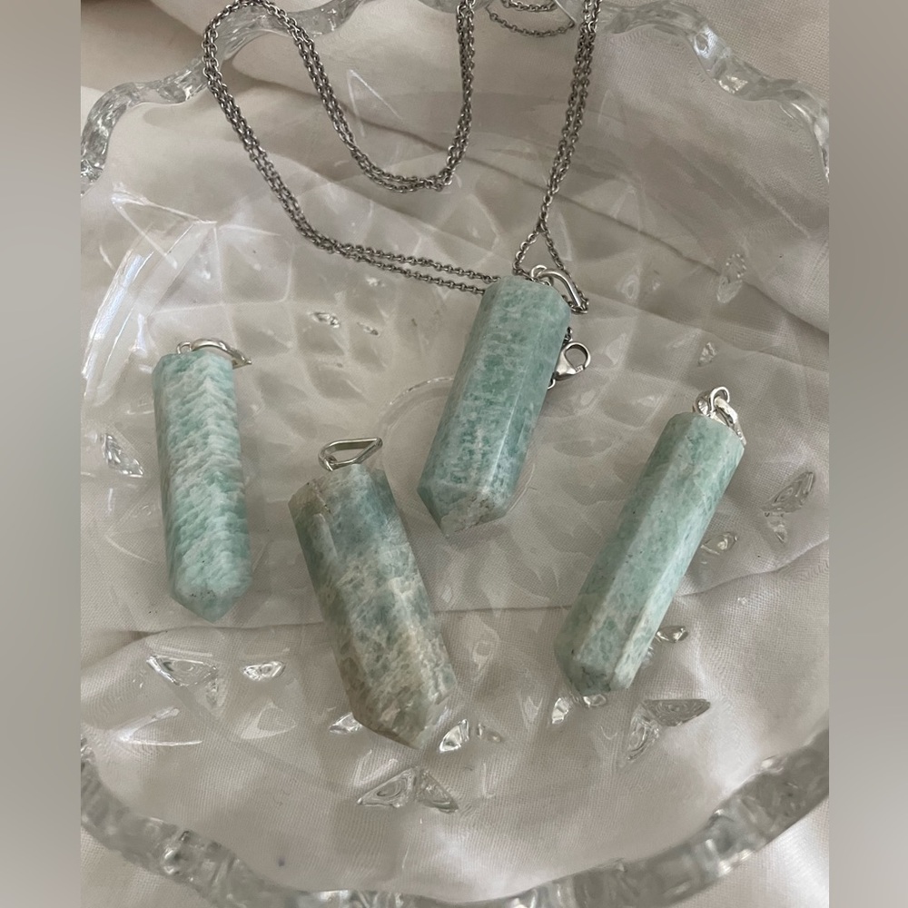 Amazonite Point Pendants